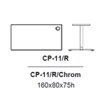 <strong>CP-11/R</strong><br /> Biurko z nogami chromowanymi<br /> 160x80x75CP-11/R Biurko z nogami chromowanymi 160x80x75